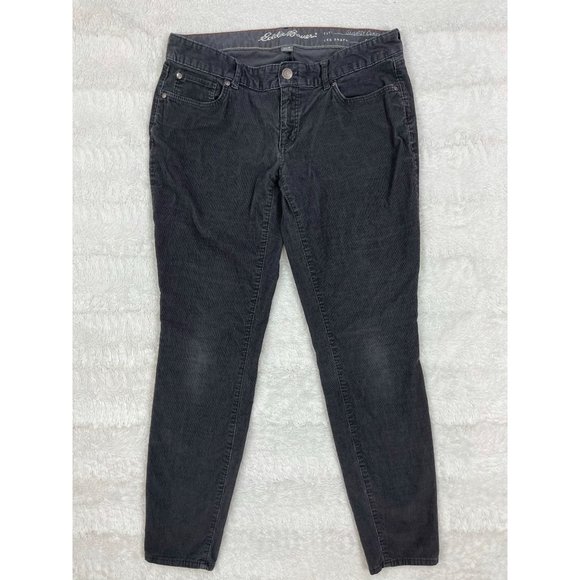 Eddie Bauer Skinny Corduroy Pants 10 Slightly Curvy Gray - Picture 1 of 8